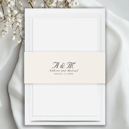 Minimal, Elegant, Beige Band För Inbjudningskort