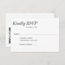 Minimal Elegant Black White Classic Wedding QR