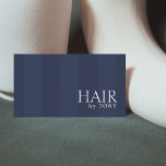 Minimal Elegant Blue Rand Hairdresser Visitkort<br><div class="desc">Minimal elegant full-anpassade-visitkortsmall med blå stripe-bakgrund. Perfekt för hårsalon.</div>