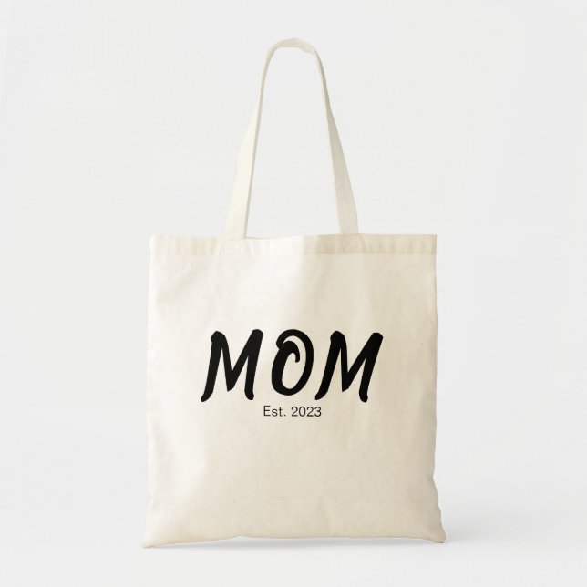 Minimal Elegant Bold Custom Date Mom Tygkasse (Framsidan)