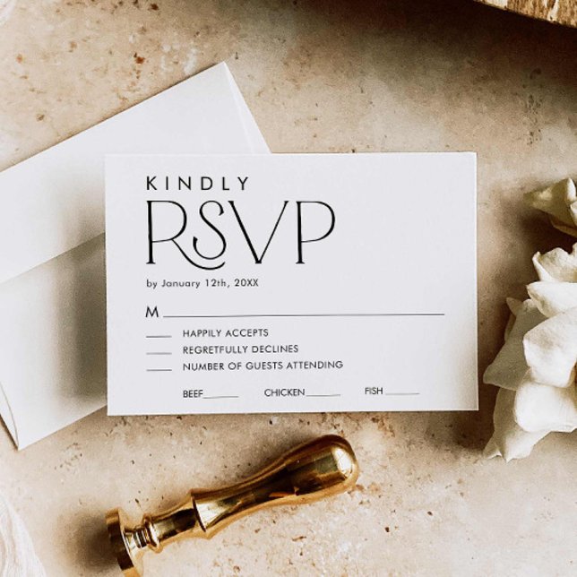Minimal Elegant bröllop OSA kort (Simple Elegant Wedding RSVP card)