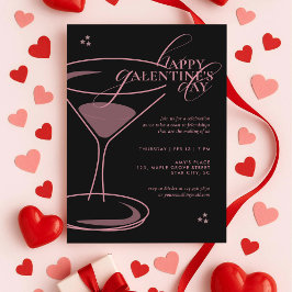 Minimal Elegant Chic Typography Galentines Day Inbjudningar