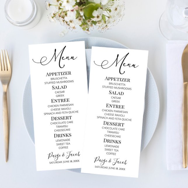 Minimal Elegant Classic Bröllop Food Menu Meny (Skapare uppladdad)