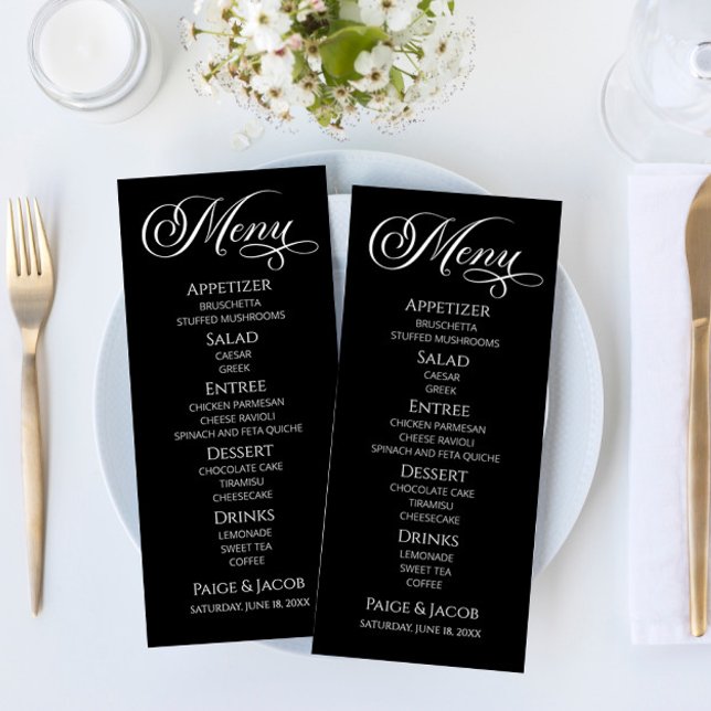 Minimal Elegant Classic Bröllop Food Menu Meny (Skapare uppladdad)