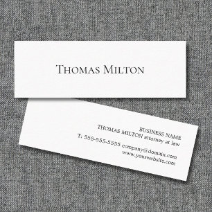 Minimal Elegant Clean Attorney Consultant Mini Visitkort