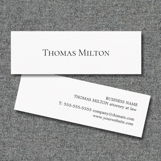 Minimal Elegant Clean Attorney Consultant Mini Visitkort (Skapare uppladdad)