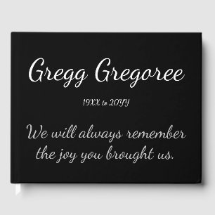 Minimal, Elegant Condolences Guestbook Gästböcker