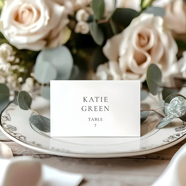 Minimal Elegant Custom Wedding Place Card Bordsnummer (Skapare uppladdad)