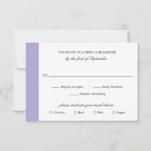 Minimal Elegant Digital Lavender Lila Bröllop OSA Kort