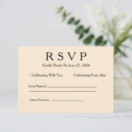 Minimal Elegant Elfenbensvit RSVP-kort OSA Kort