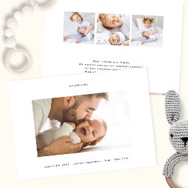 minimal & elegant enkel introduktion av fotot baby meddelande