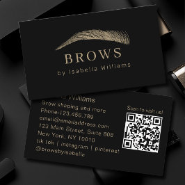 Minimal Elegant Eyebrow Salon QR-Code Visitkort