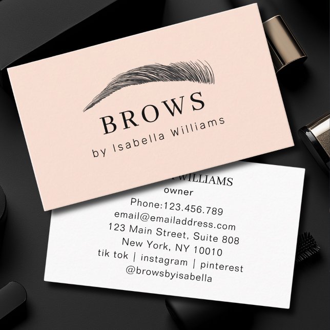 Minimal Elegant Eyebrow Salon  Visitkort (Minimal Elegant Eyebrow Salon Business Card)