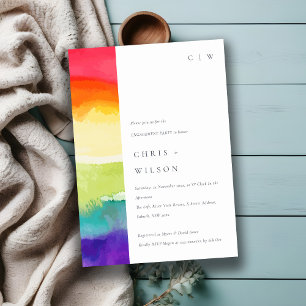 Minimal Elegant Färgfull Förlovning för Pridet Reg Inbjudningar