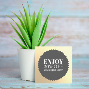 Minimal Elegant Faux Guld Grått Salon Shop Rabattkort