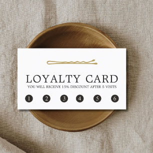 Minimal Elegant Faux Guld Hair Pin Hair Salon Lojalitetskort