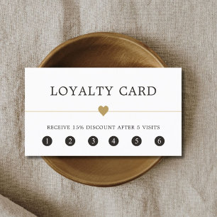 Minimal Elegant Faux Guld Heart Beauty Salon Lojalitetskort