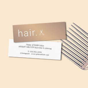 Minimal Elegant Faux Guld Sissors Hairstylist Mini Visitkort