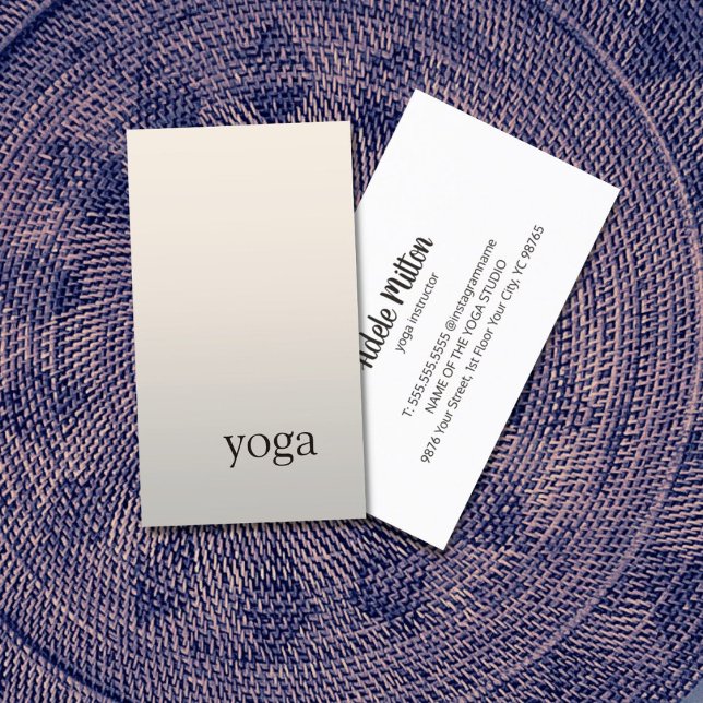 Minimal Elegant Faux Metall Yoga-instruktor Visitkort (Skapare uppladdad)