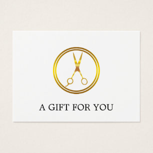 Minimal Elegant för Faux Guld Circle Scissor Visitkort
