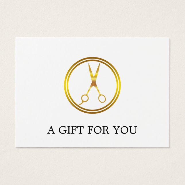 Minimal Elegant för Faux Guld Circle Scissor Visitkort (Framsidan)