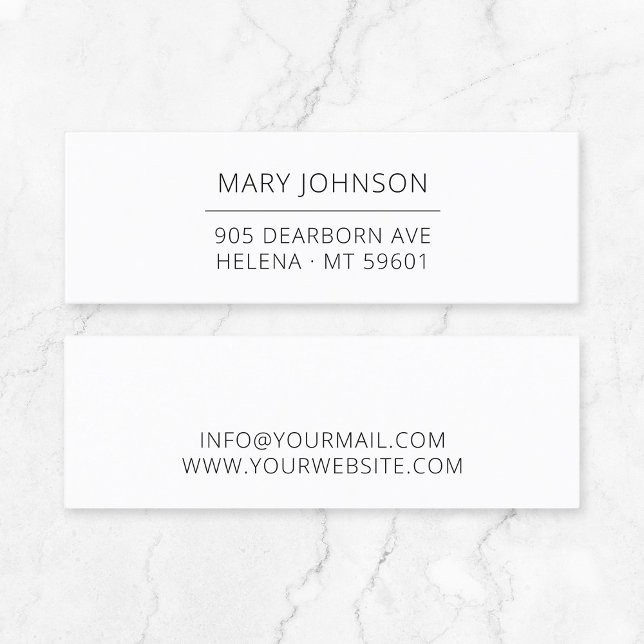 Minimal Elegant för Professionell 06. Mini Visitkort (Timeless Small Business Stationary - modern sans serif typography minimalist mini business card.)