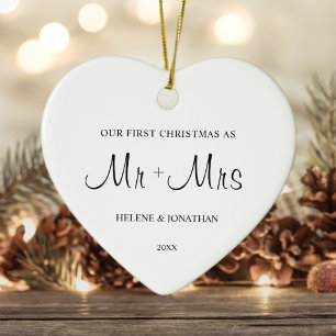 Minimal Elegant första jultomten Julgransprydnad Keramik