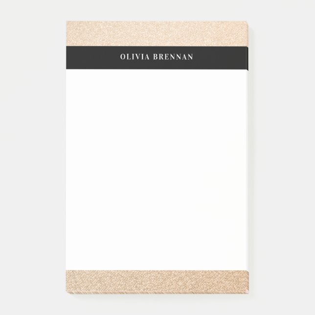 Minimal Elegant Golden Refined Gräns Design Post-it Block (Framsida)