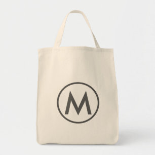 Minimal Elegant Grått Monogram Tygkasse
