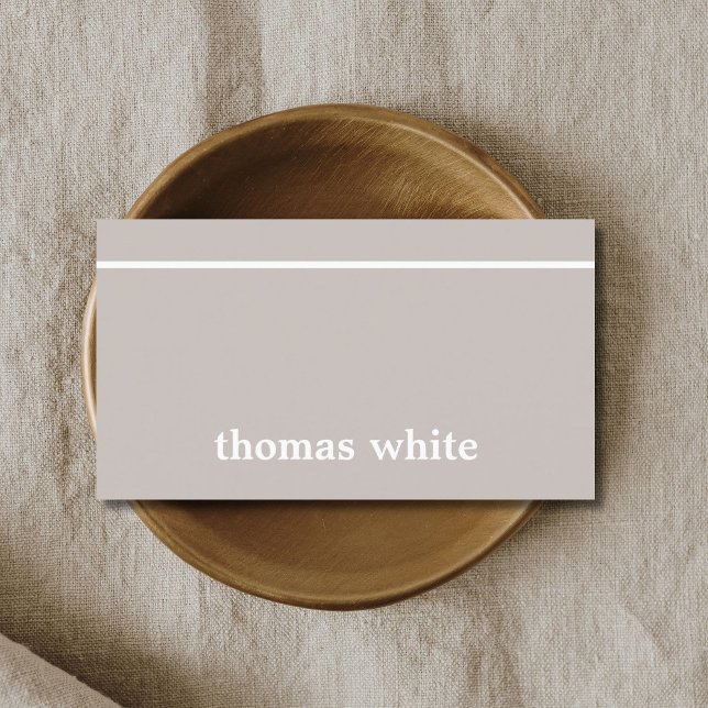 Minimal Elegant Grått White Line Consultant Visitkort (Skapare uppladdad)