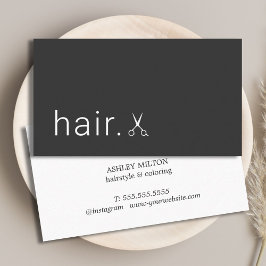 Minimal Elegant Grått White Sissors Hairstylist Visitkort