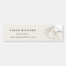 Minimal Elegant Hairstylist Ivory Hair Scissor Bildekal