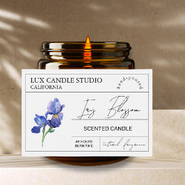 Minimal Elegant Iris Candle Burk-etikett Mat Etiketter