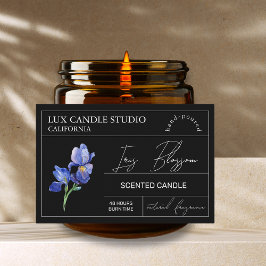 Minimal Elegant Iris Candle Burk-etikett Mat Etiketter