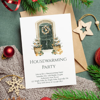 Minimal Elegant Julvinter Hushållsuppvärmning Inbjudningar