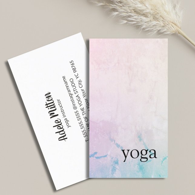 Minimal Elegant Light Pastel Yoga Instructor Visitkort (Skapare uppladdad)