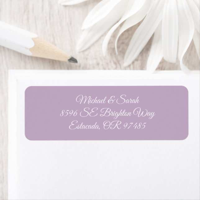 Minimal Elegant Lilac Lila Returadress Returadress Etikett (Insitu)