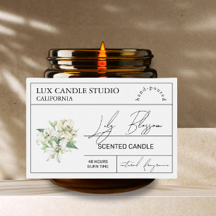 Minimal Elegant Lily Candle Burk-etikett Mat Etiketter