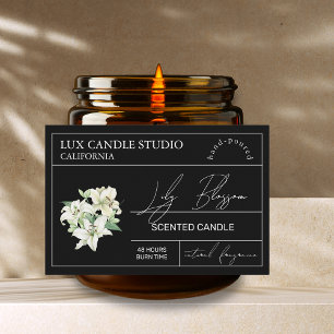 Minimal Elegant Lily Candle Burk-etikett Mat Etiketter