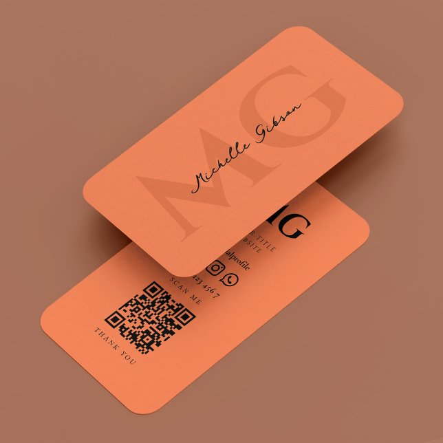 Minimal Elegant marin korallugn Modern Monogram Visitkort (Minimal Elegant Marine Coral Modern Monogram Business Card
)