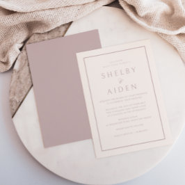 Minimal  Elegant Modern Bröllop Inbjudningar