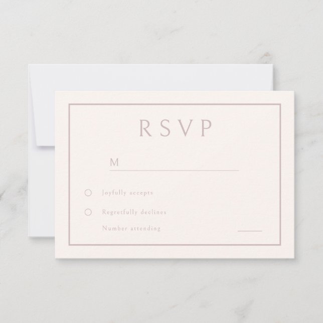 Minimal  Elegant Modern Bröllop OSA Kort (Framsida)