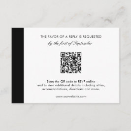 Minimal Elegant Modern QR-kod Bröllop OSA Kort