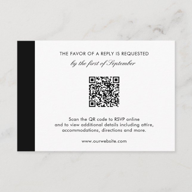 Minimal Elegant Modern QR-kod Bröllop OSA Kort (Framsida)