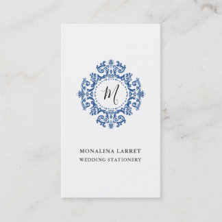 Minimal Elegant Ornamental Ram Monogram Visitkort