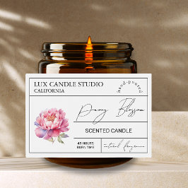 Minimal Elegant Peony Candle Burk-etikett Mat Etiketter