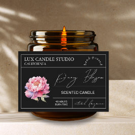 Minimal Elegant Peony Candle Burk-etikett Mat Etiketter