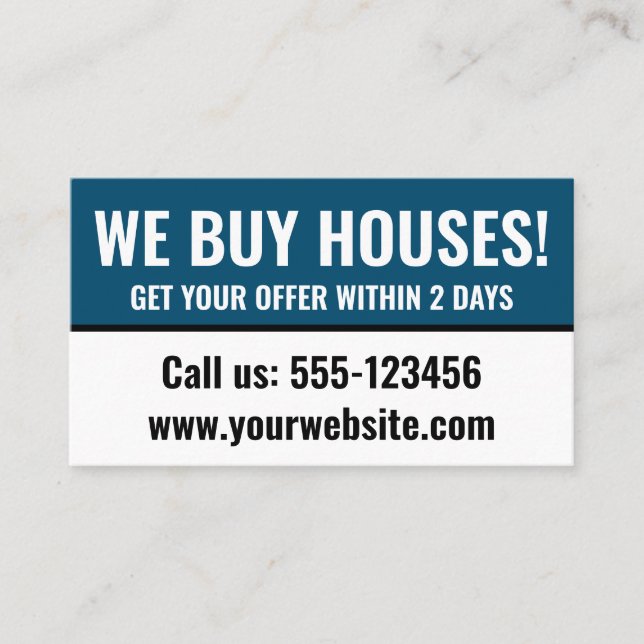 Minimal Elegant Real Gods Investor vi köper bostäd Visitkort (Framsida)