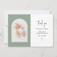 Minimal Elegant Sage Grönt Arch Photo Christening 