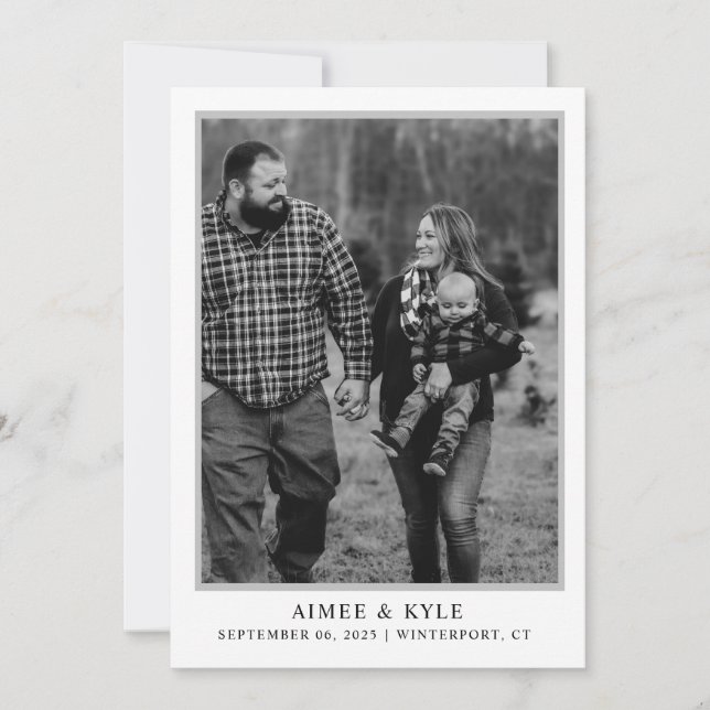 Minimal Elegant Save The Date-inbjudan  Inbjudningar (Framsida)